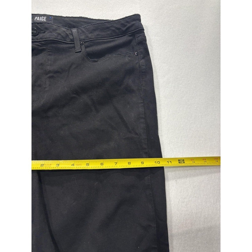 Paige Hoxton Ankle Jeans Womens 34 Black Wash Slim Stretch Distressed 34x28.5