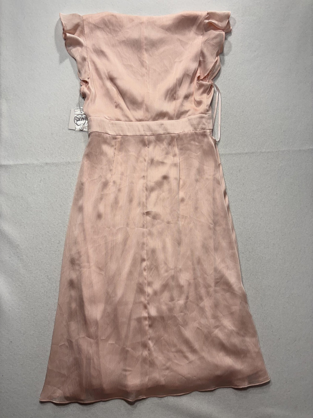 Sage Collective Dress Womens 10 Pink V Neck Flutter Sleeve Satin A Line Midi