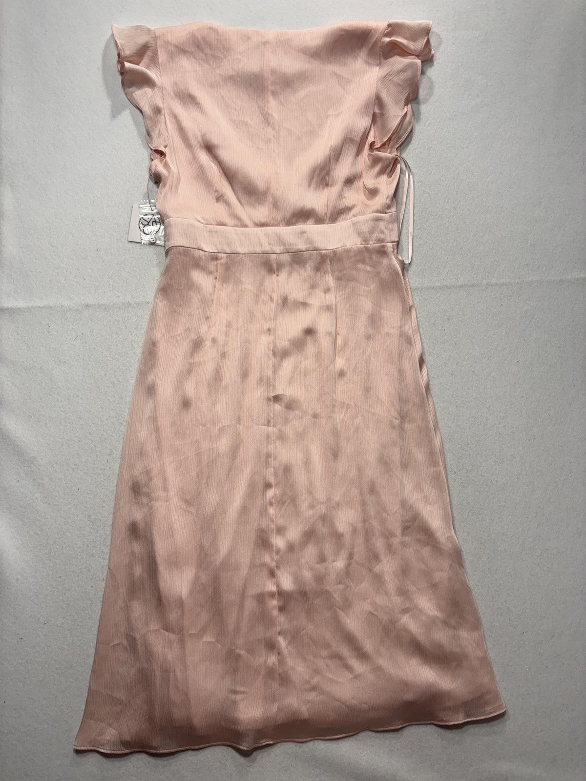 Sage Collective Dress Womens 10 Pink V Neck Flutter Sleeve Satin A Line Midi