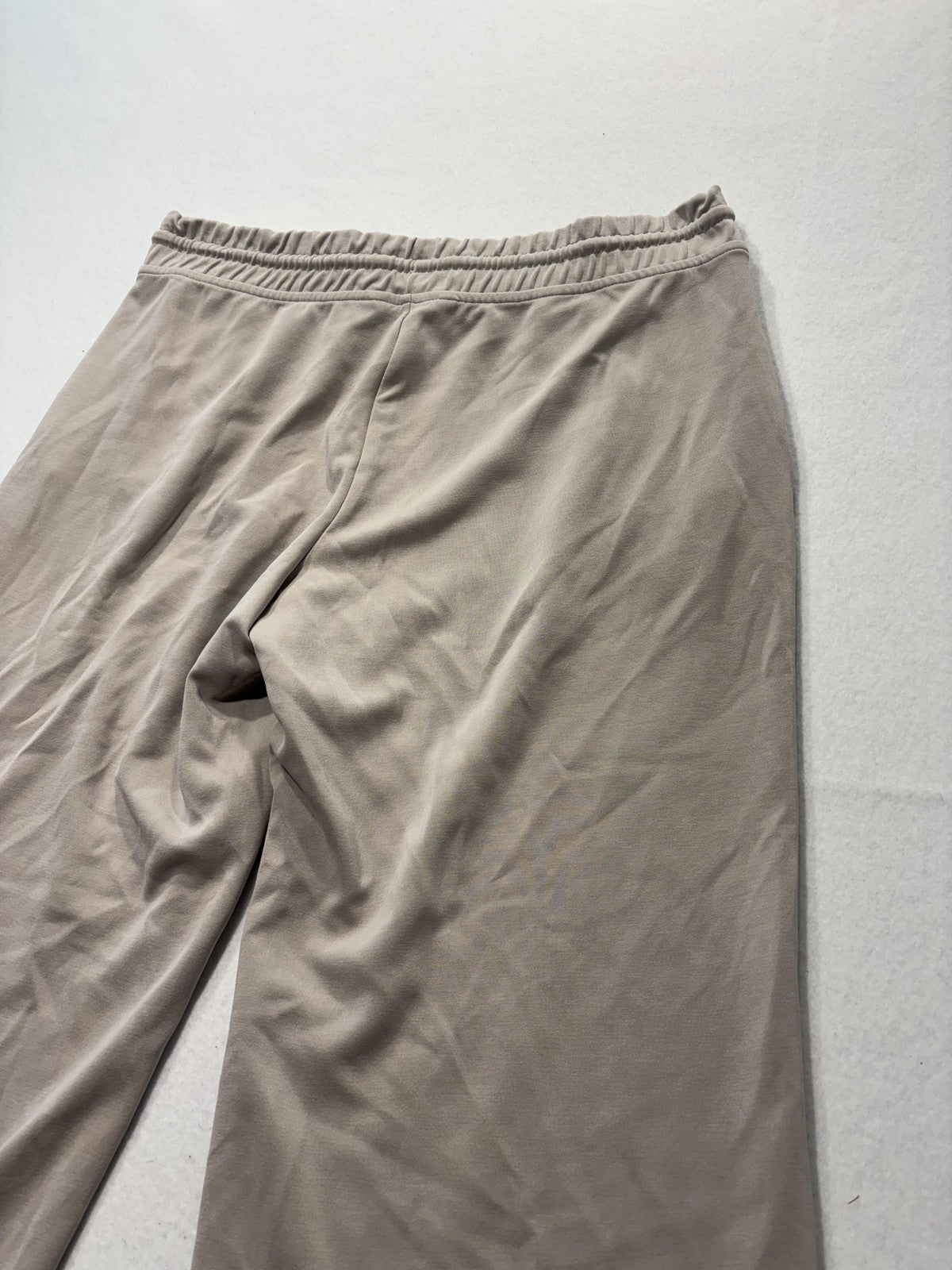Athleta Pants Womens Large Beige Cropped Wide Leg Drawstring Jersey Lounge