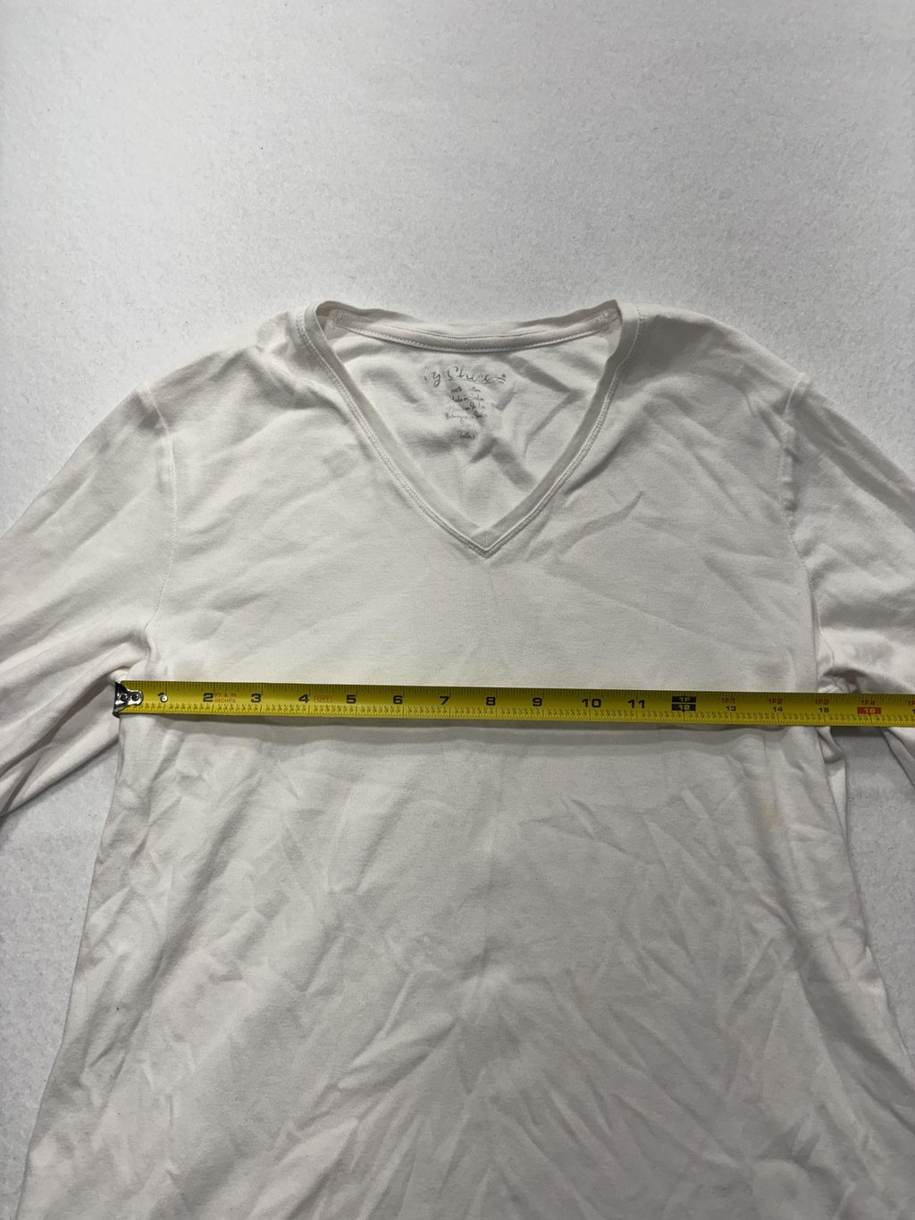 By Chico's Shirt Womens 1 White V Neck Short Sleeve Cotton Tee Basic Casual