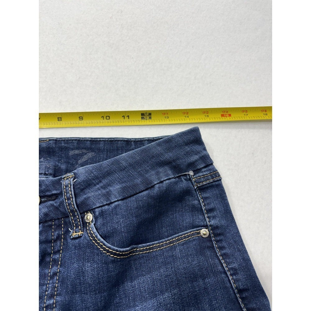 Seven7 Jeans Womens 16 Blue Medium Wash Mid Rise Straight Stretch 34x31