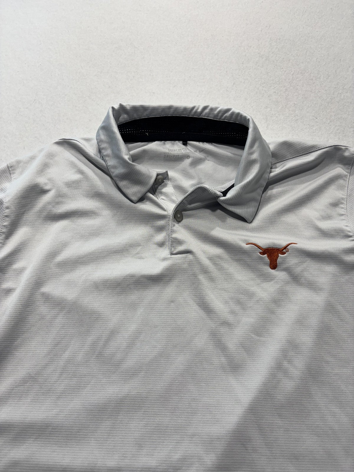 Texas Longhorns Polo Shirt Mens Medium Gray NCAA Golf Nike Dri Fit Standard Fit