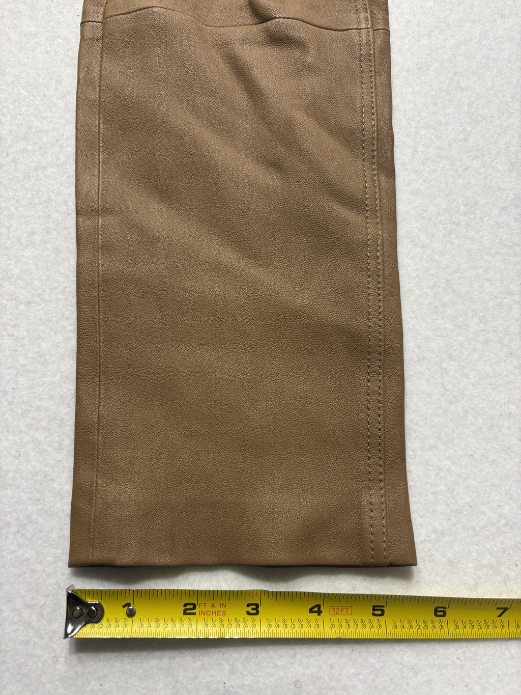 Theory Dress Pants Womens 8 Brown Lamb Leather Bristol Skinny 5 Pocket Zip