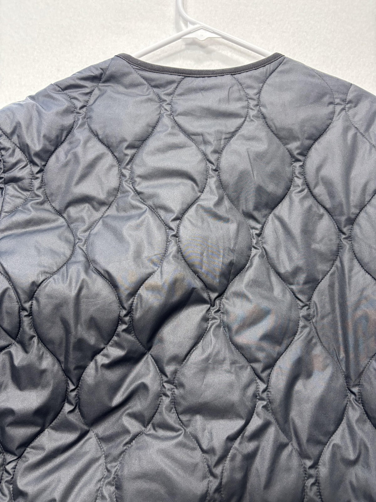 Everlane Jacket Womens XS Black Quilted Collarless Button Front ReNew Long