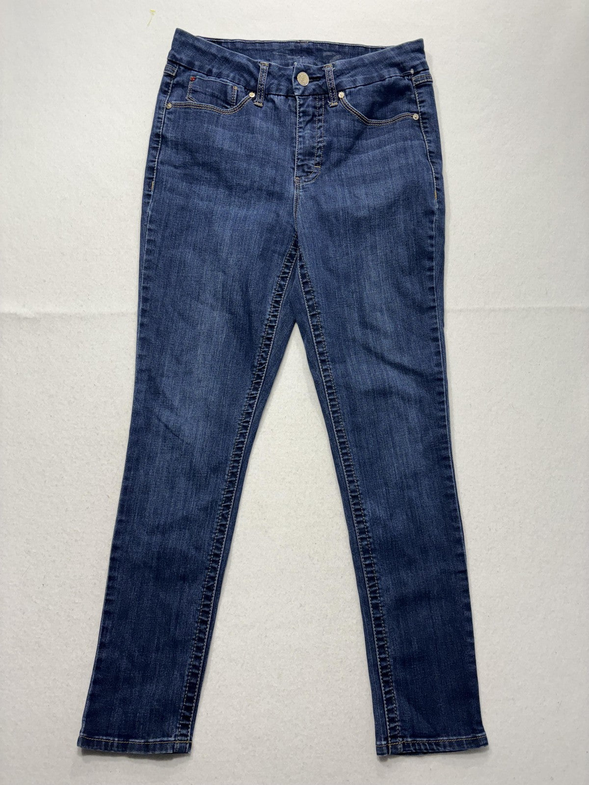 Seven7 Jeans Womens 16 Blue Medium Wash Mid Rise Straight Stretch 34x31