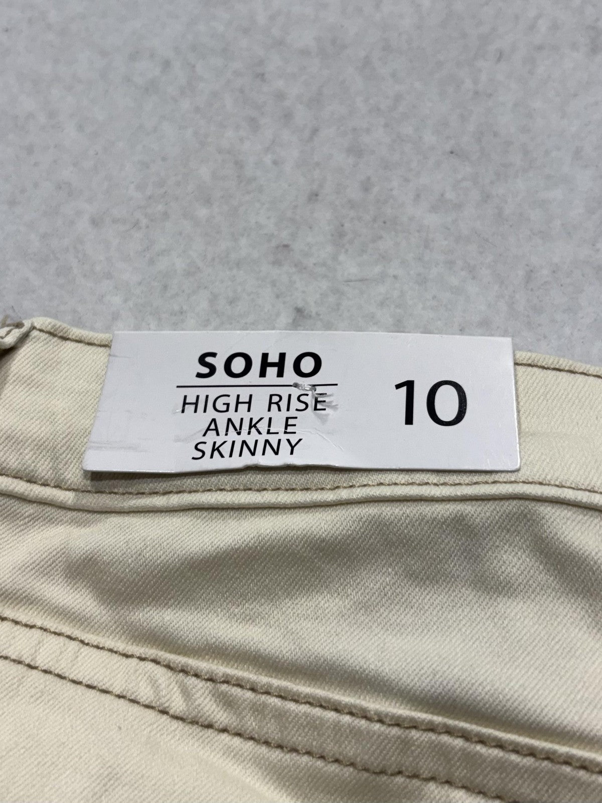 Nicole Miller Soho High Rise Ankle Skinny Jeans Womens 10 Winter White 32x27