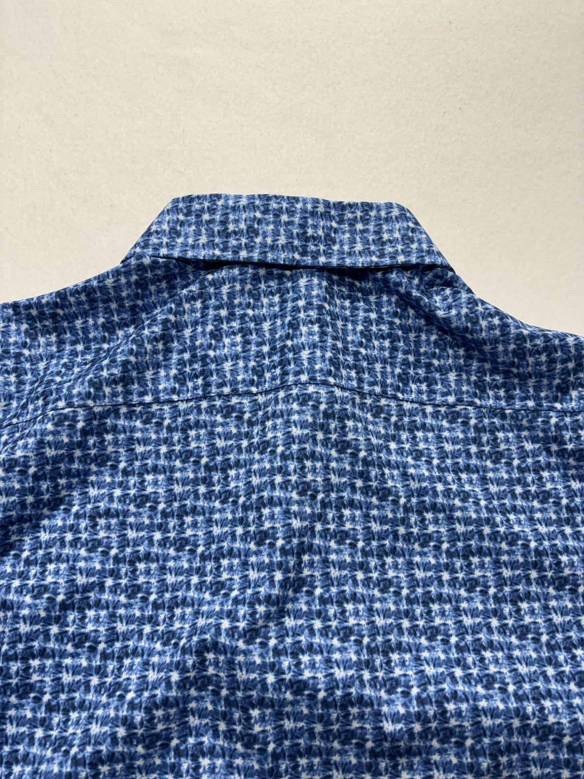 Tallia Sport Shirt Mens XL Blue Geometric Long Sleeve Button Up Stretch Casual