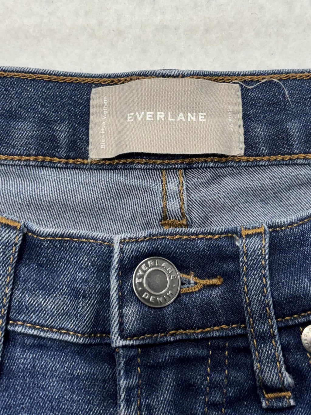 Everlane Jeans Womens 28 Blue Medium Wash Skinny Mid Rise Stretch Denim 28x27