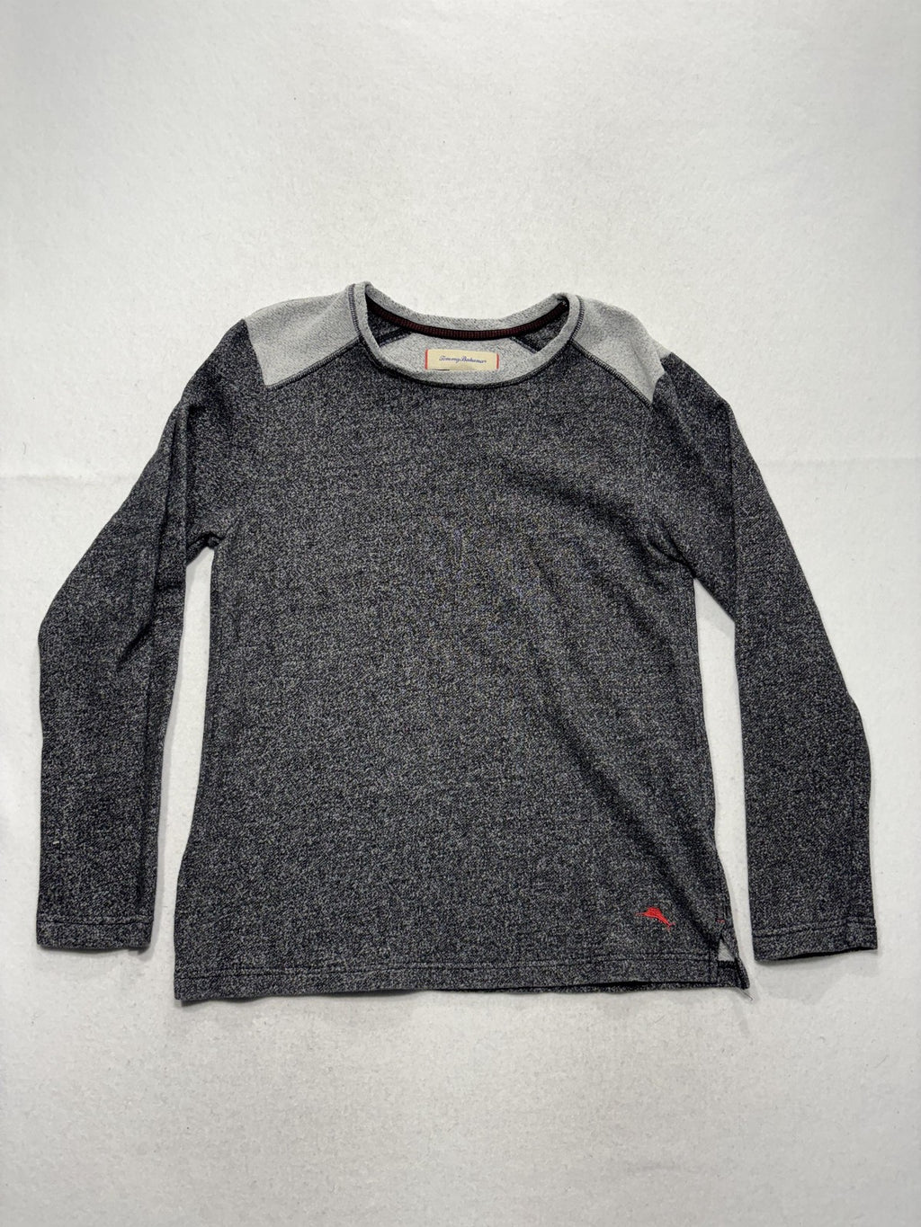 Tommy Bahama Sweater Mens Small Gray Knit Crew Neck Long Sleeve Pullover Casual