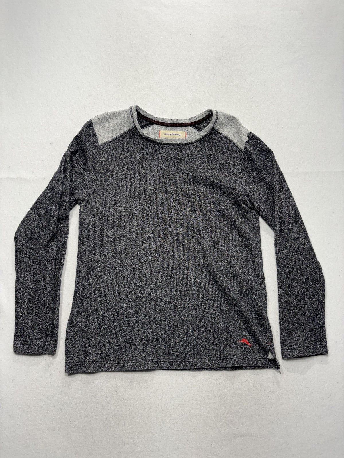 Tommy Bahama Sweater Mens Small Gray Knit Crew Neck Long Sleeve Pullover Casual