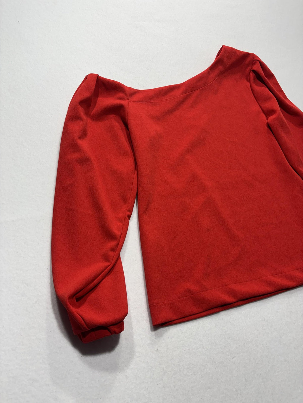 Banana Republic Blouse Womens S Red One Shoulder Long Sleeve Stretch Top Party