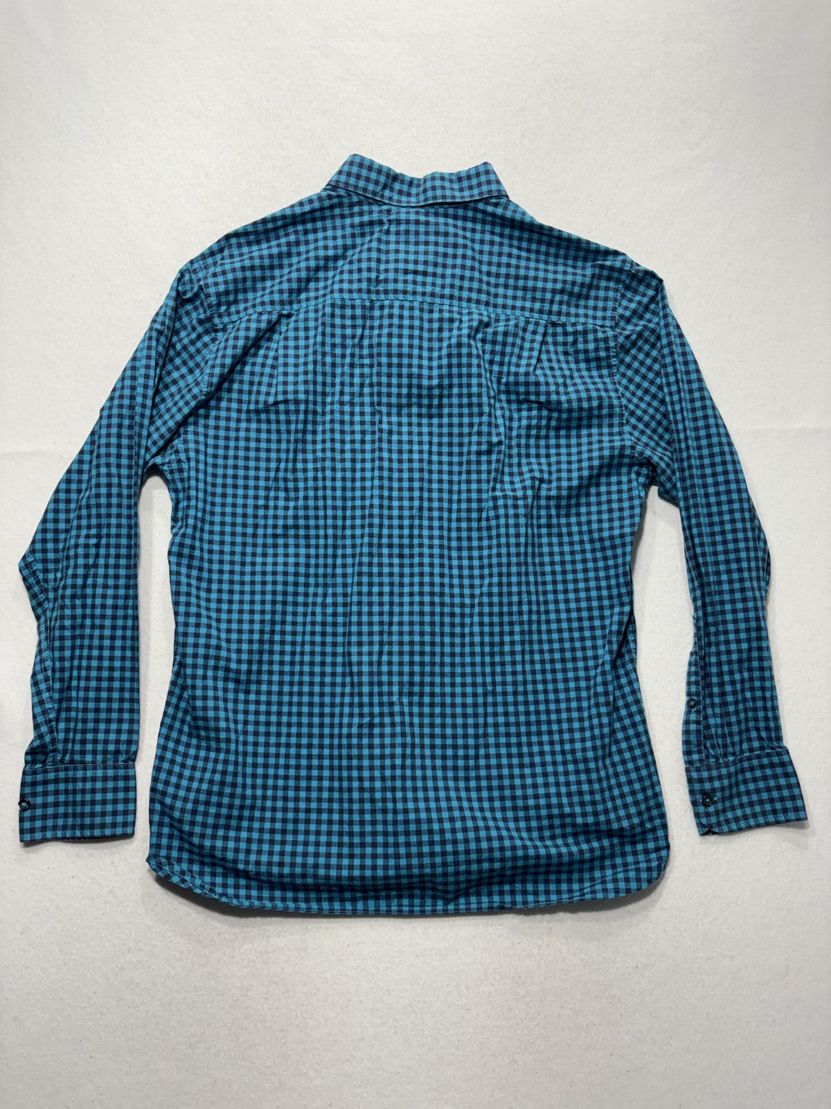 Tommy Bahama Shirt Mens Medium Blue Gingham Pima Cotton Long Sleeve Button Up