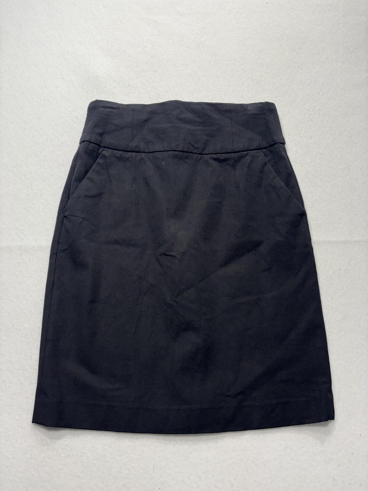 Banana Republic Skirt Womens 2 Black Stretch Knee Length Pencil Twill Work
