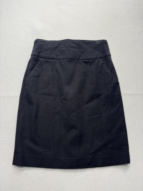 Banana Republic Skirt Womens 2 Black Stretch Knee Length Pencil Twill Work