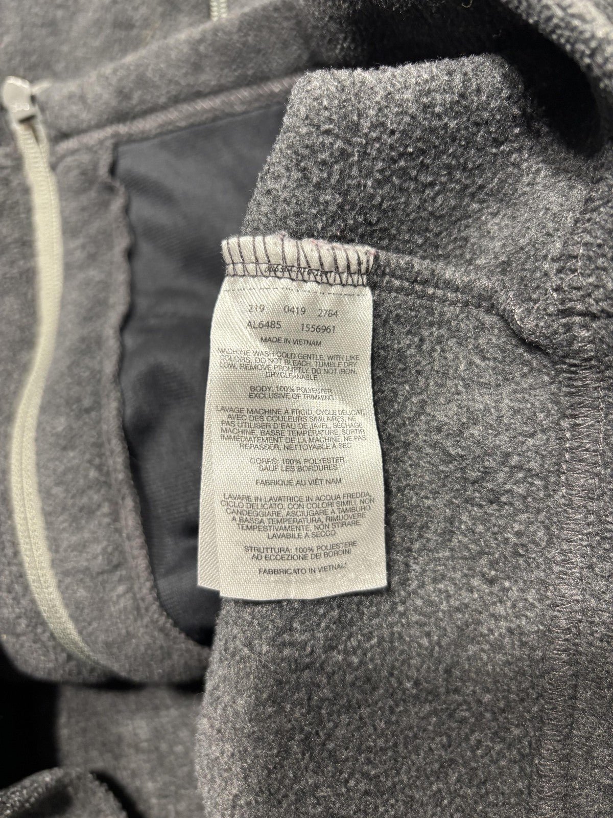 Columbia Jacket Womens L Gray Fleece Hooded Full Zip Mid Length Pockets Outdoor