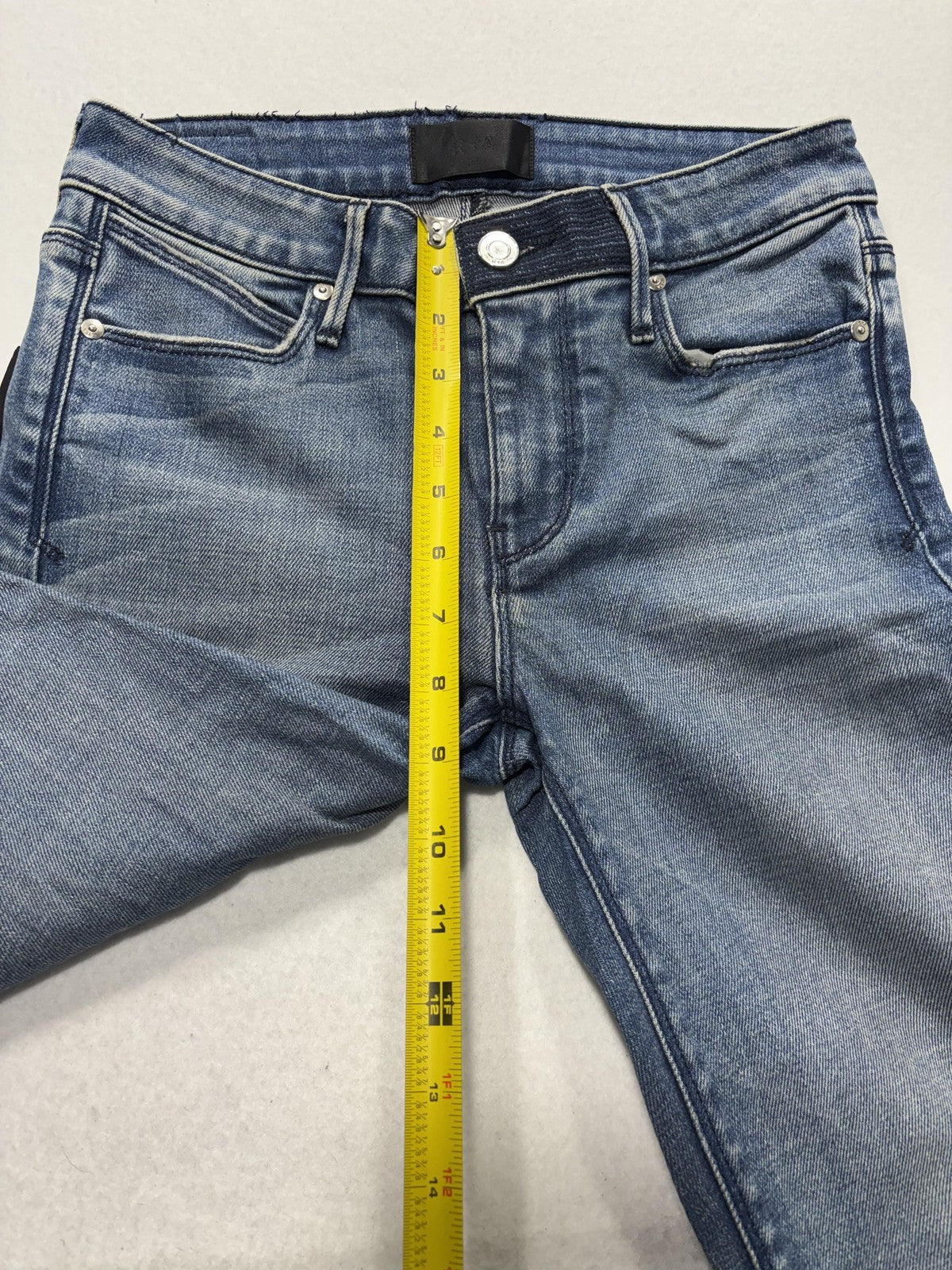 RtA Jeans Womens 25 Blue Medium Wash Mid Rise Skinny Stretch Raw Hem 25x29