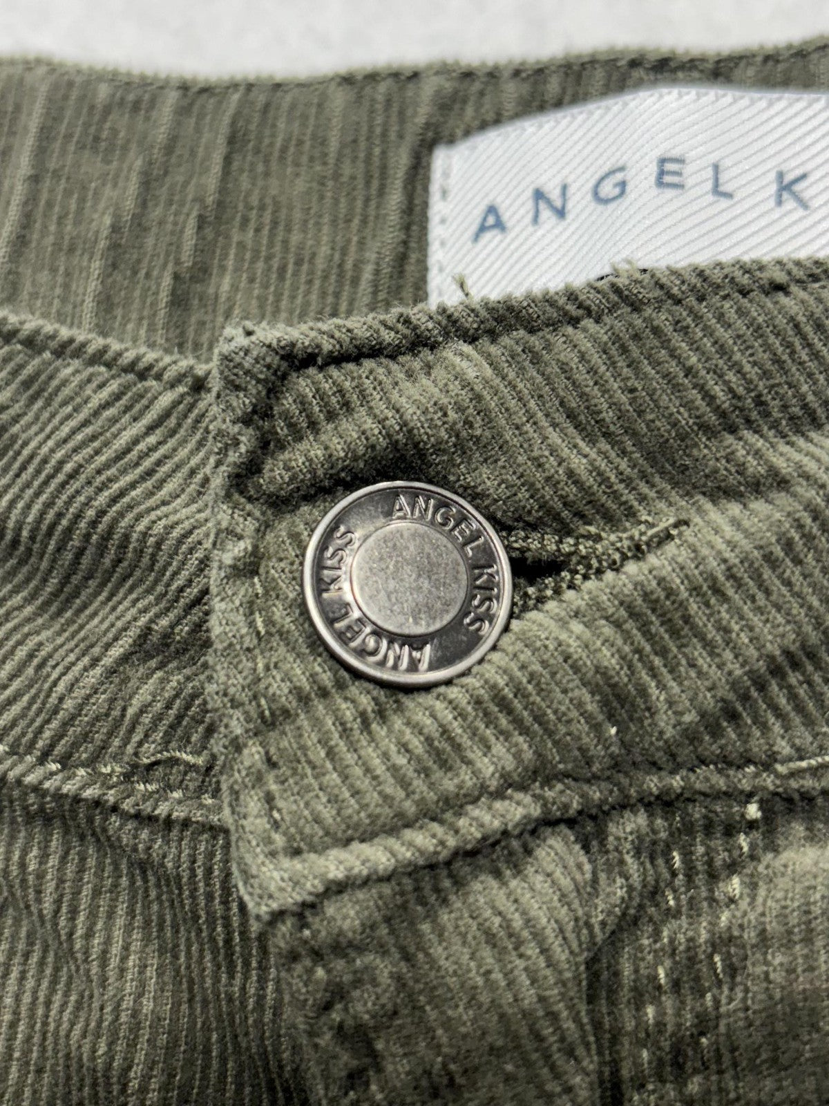 Angel Kiss Green Corduroy Cargo Pants Juniors 11/30 Straight Leg 79374JC00084RJ