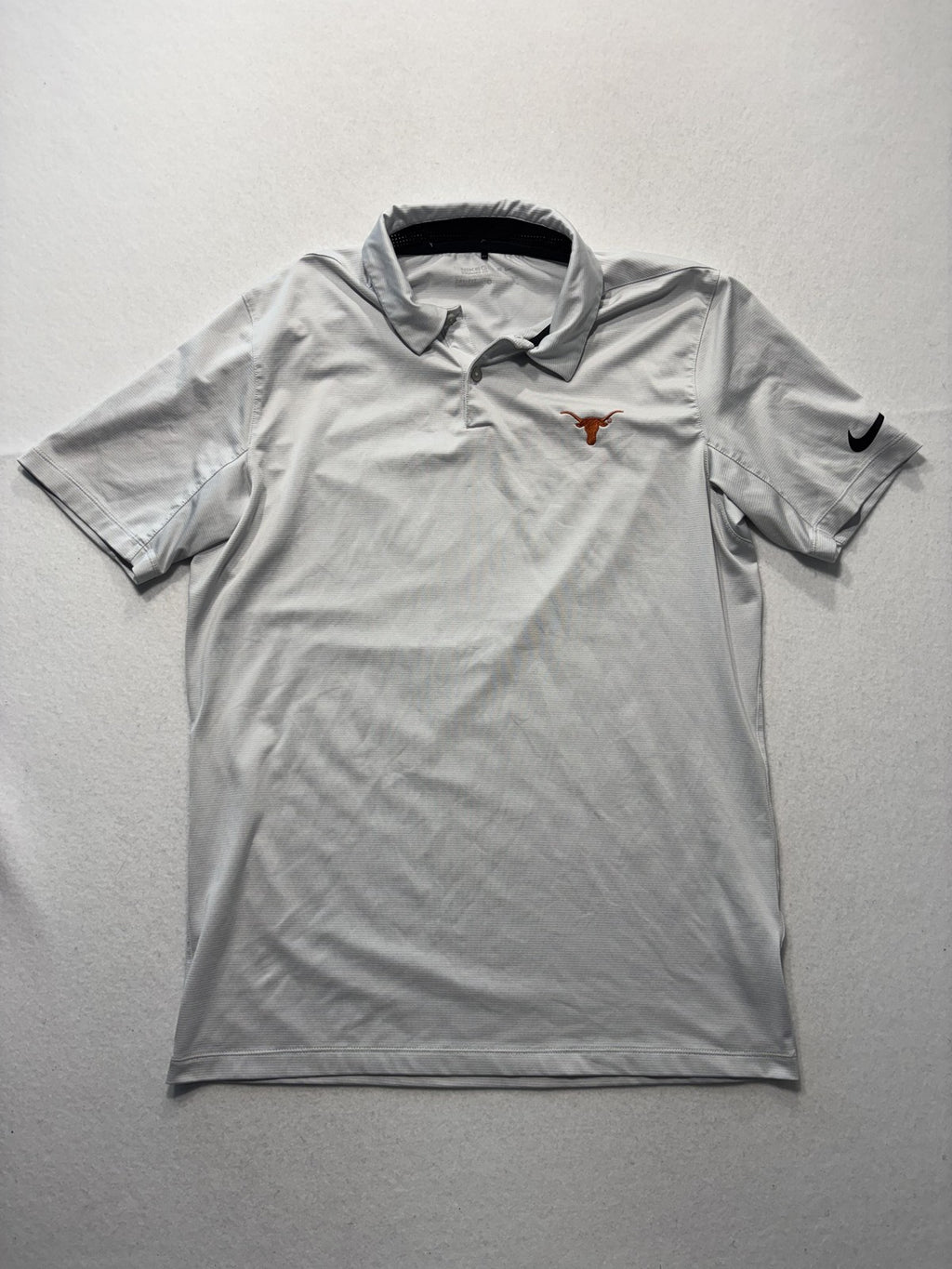 Texas Longhorns Polo Shirt Mens Medium Gray NCAA Golf Nike Dri Fit Standard Fit