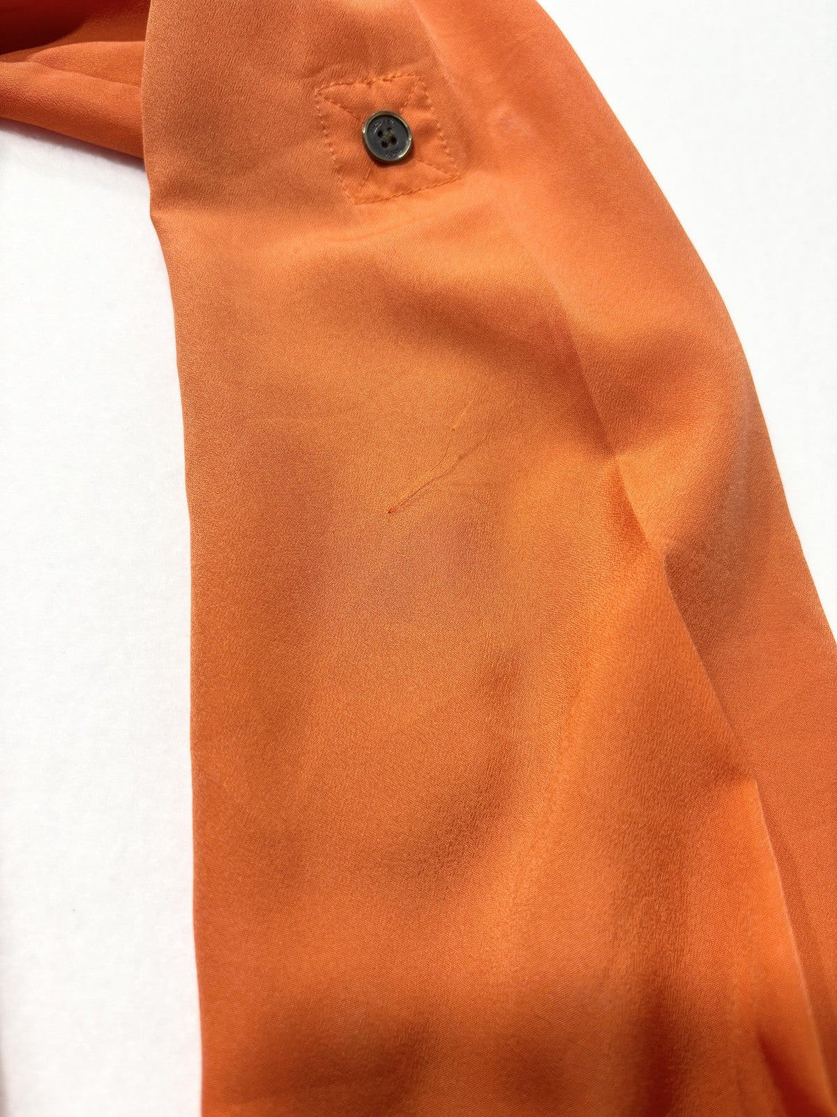 MICHAEL Michael Kors Blouse Womens Large Orange V Neck Zip Pocket Tunic Top