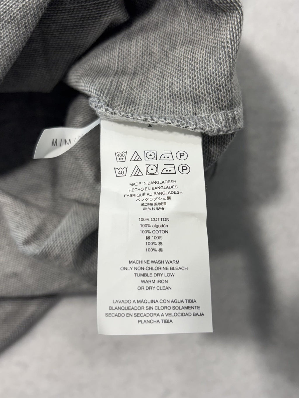 Michael Kors Shirt Mens Medium Gray Striped V Neck Cotton Short Sleeve Logo Tee