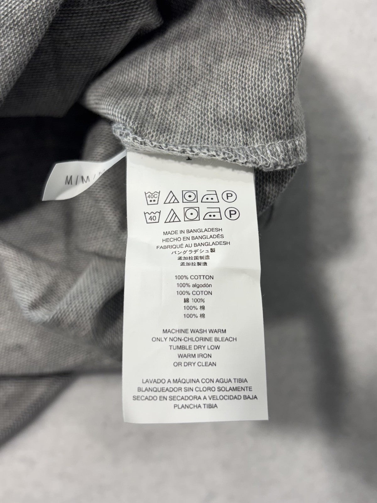 Michael Kors Shirt Mens Medium Gray Striped V Neck Cotton Short Sleeve Logo Tee