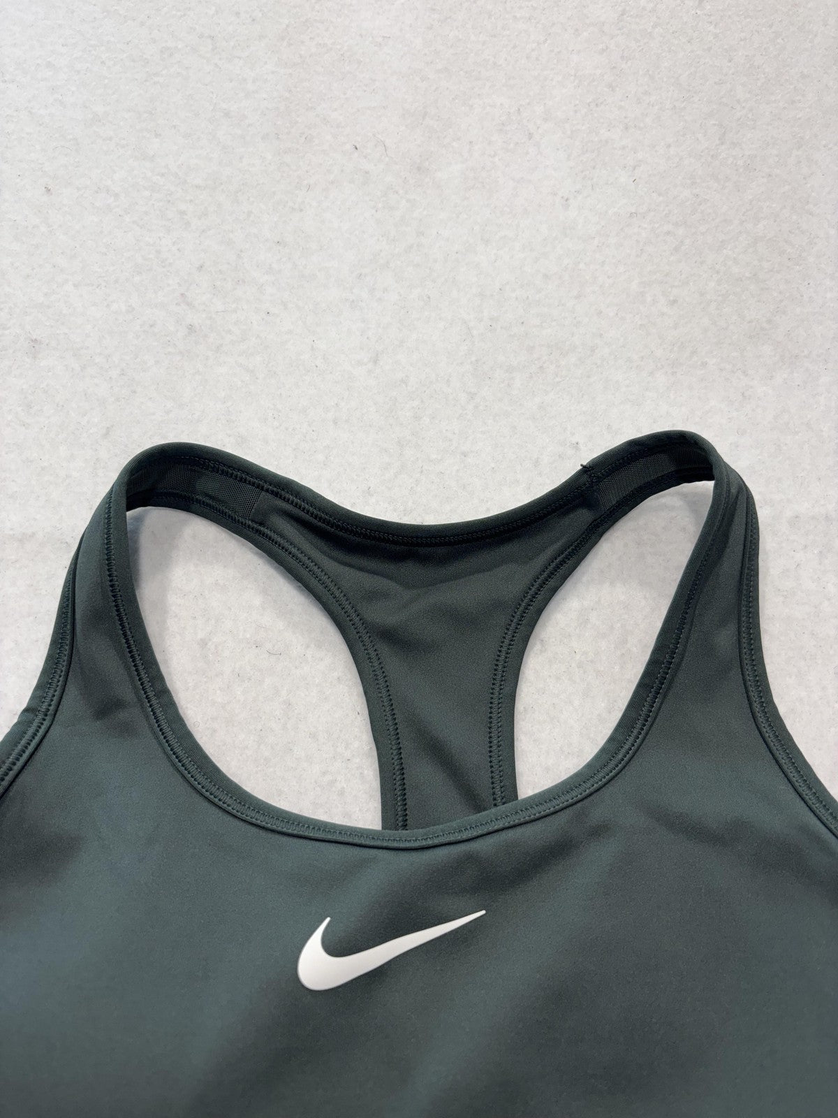 Nike Sports Bra Womens Small Green Racerback Medium Support Padded Logo Athletic