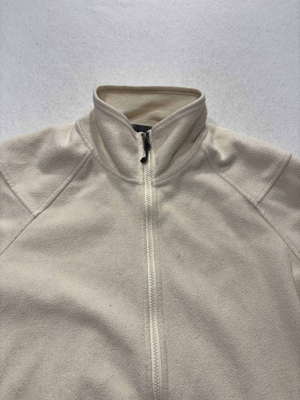 REI Jacket Womens Large White Fleece Full Zip Stand Collar Hiking Casual