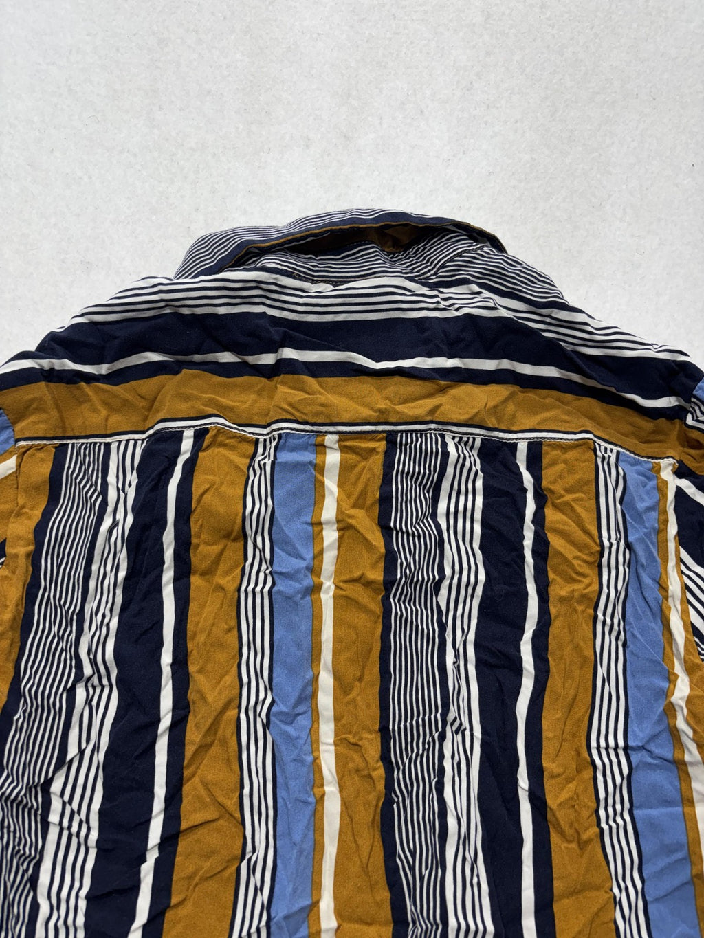 Denim & Flower Mens Small Multicolor Striped Short Sleeve Viscose Button Up