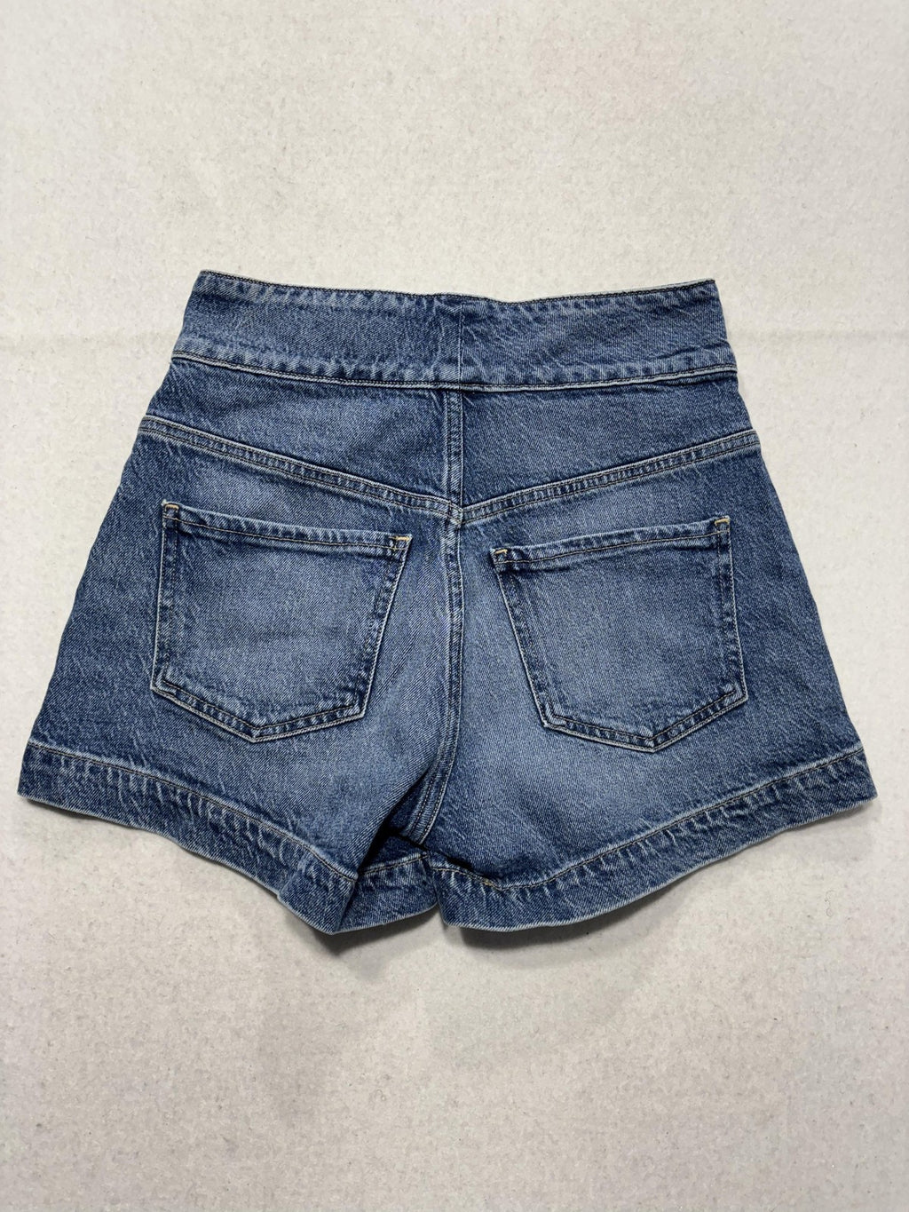 FRAME Shorts Womens 25 Blue Le Hardy Short High Rise Mom Denim Zip Fly