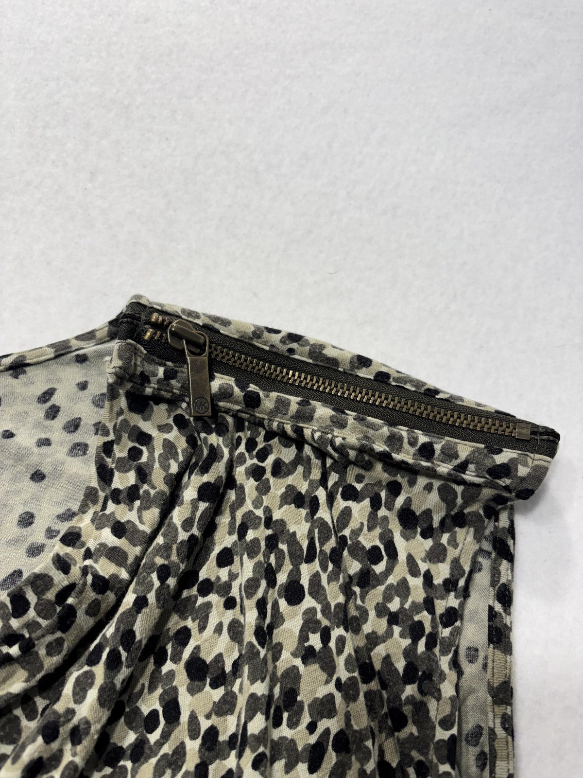 MICHAEL Michael Kors Tank Womens Medium Beige Cowl Neck Animal Print Jersey Top