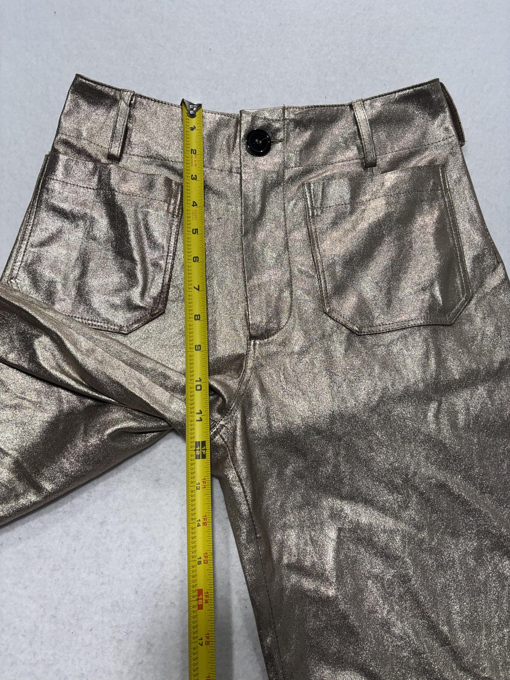 Maeve Pants Womens 26 Gold Colette Metallic Cropped Wide Leg Anthropologie