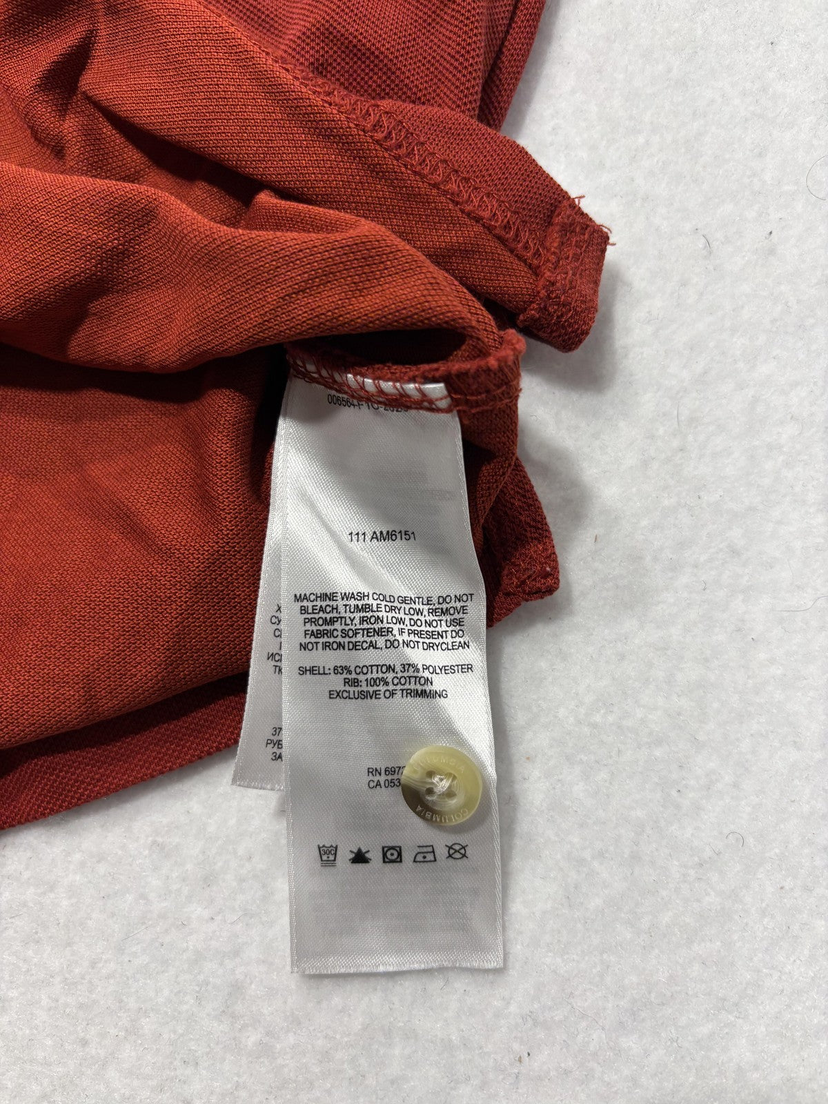 Columbia Omni-Shade Polo Shirt Mens Medium Orange Short Sleeve UV Protection