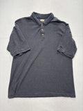 Tommy Bahama Polo Shirt Mens Large Gray Geometric Cotton Knit Short Sleeve Logo