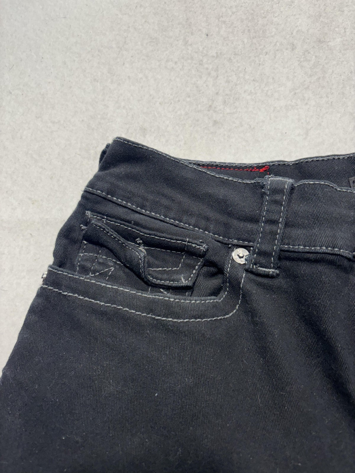 True Religion Ricky Relaxed Straight Jeans Mens 32x32 Black Dark Wash Stretch