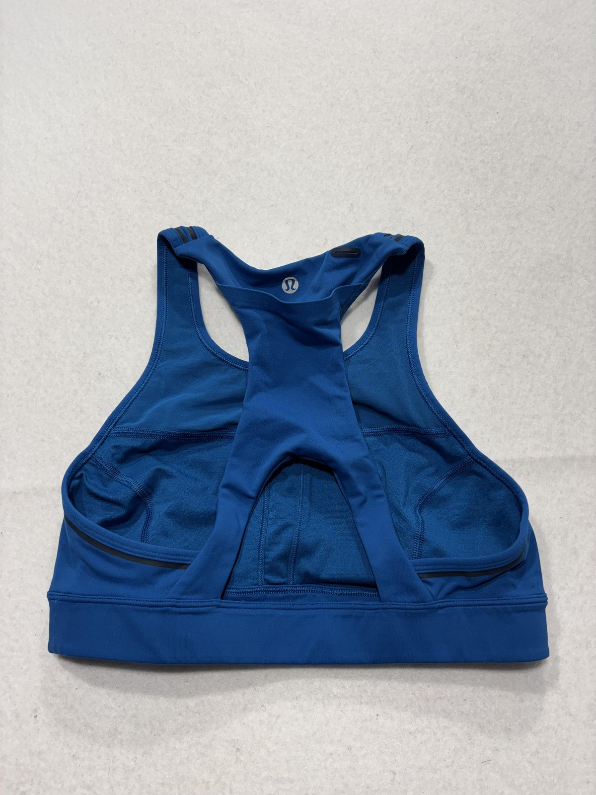 Lululemon Sports Bra Womens 8 Blue Racerback Medium Support Reflective Running
