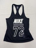 Nike Tank Womens Large Black Scoop Neck Racerback 72 Graphic Logo Athletic Top