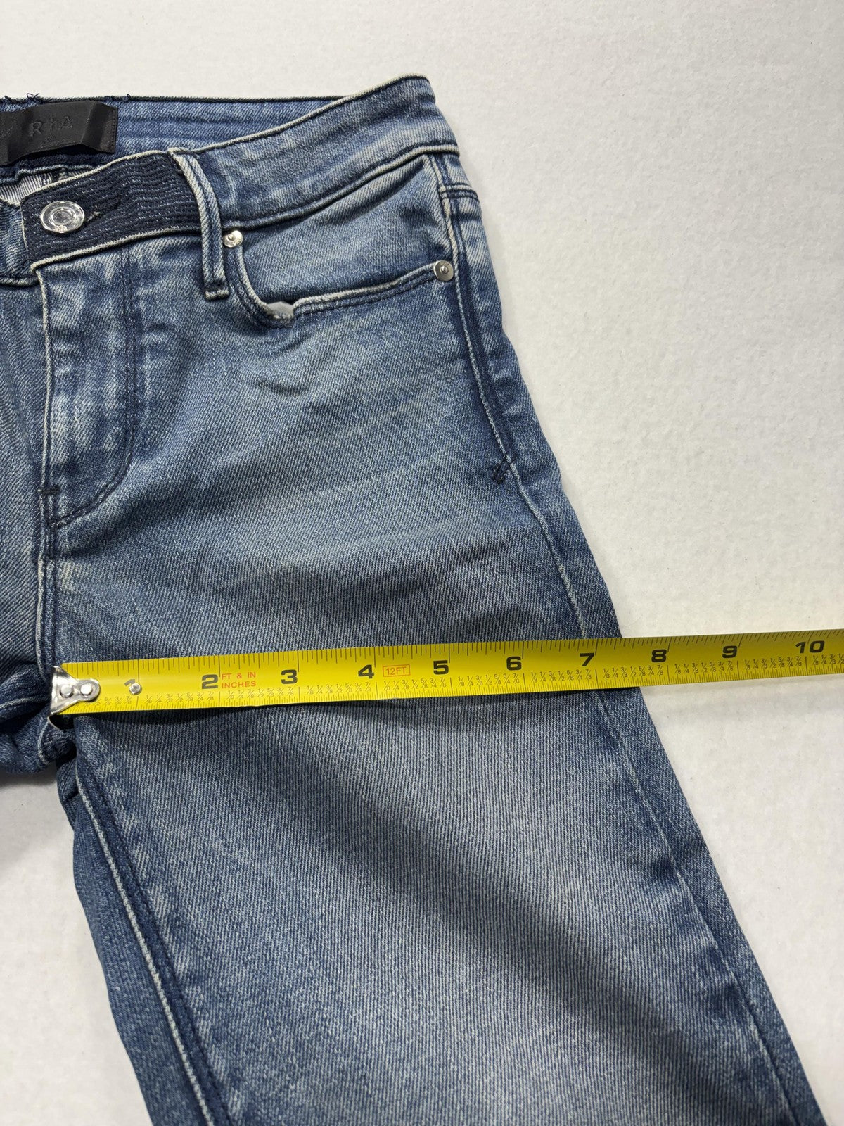 RtA Jeans Womens 25 Blue Medium Wash Mid Rise Skinny Stretch Raw Hem 25x29