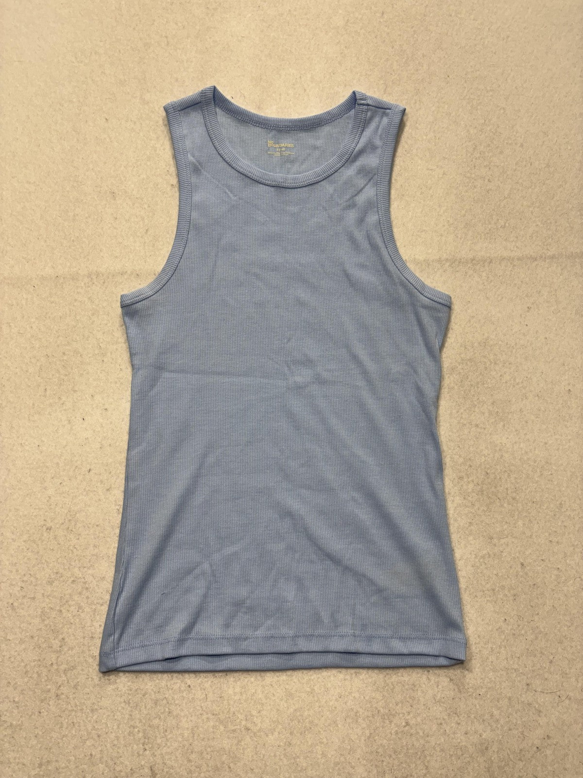 No Boundaries Tank Top Juniors S Blue Round Neck Ribbed Knit Basic Stretch 3R584