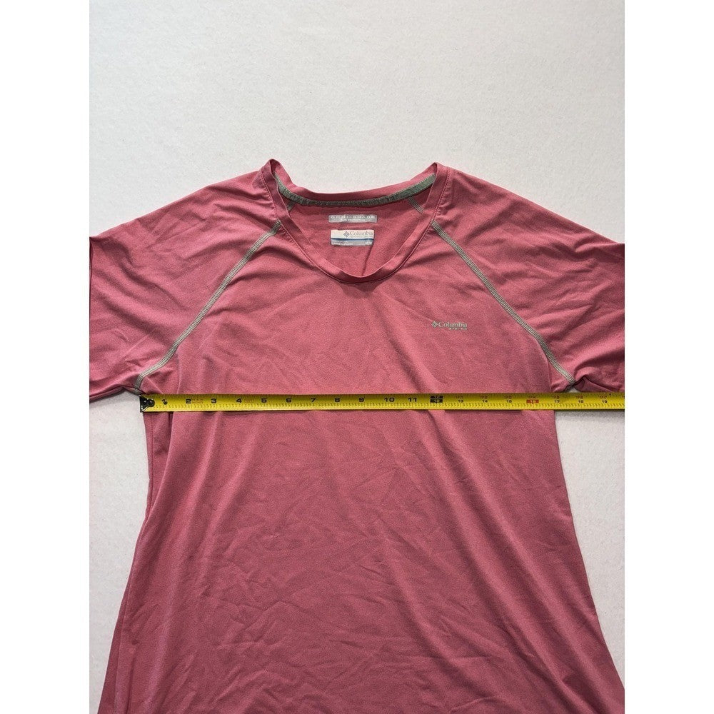 Columbia PFG Omni-Shade Shirt Womens M Pink Crew Neck Long Sleeve Sun Protection