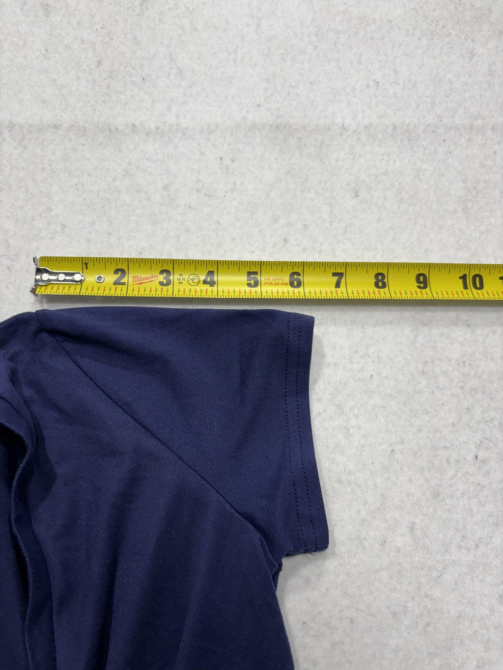 Blue V Neck Short Sleeve Stretch Tee Basic Casual Shirt Womens Medium C187VOV65