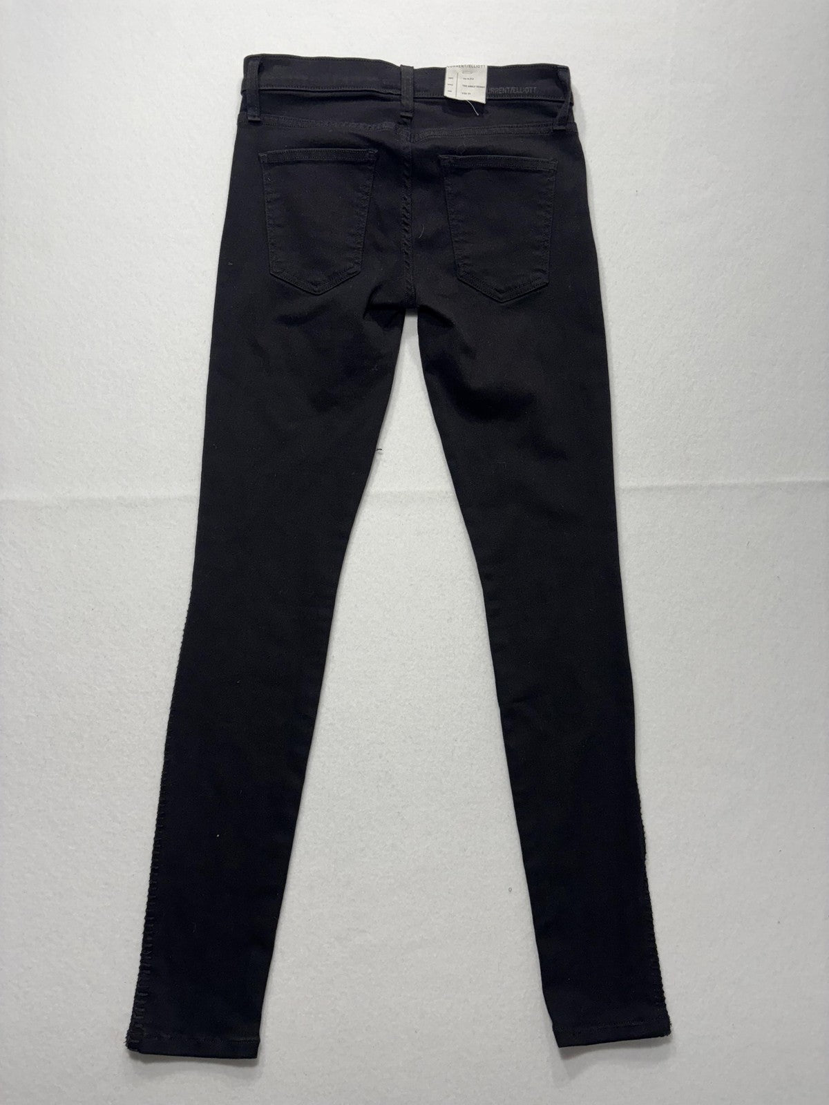 Current/Elliott Jeans Womens 26 Black Low Rise Ankle Skinny Stretch Crochet