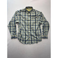 Columbia PFG Shirt Mens Medium Yellow Blue Plaid Long Sleeve Fishing Button Up
