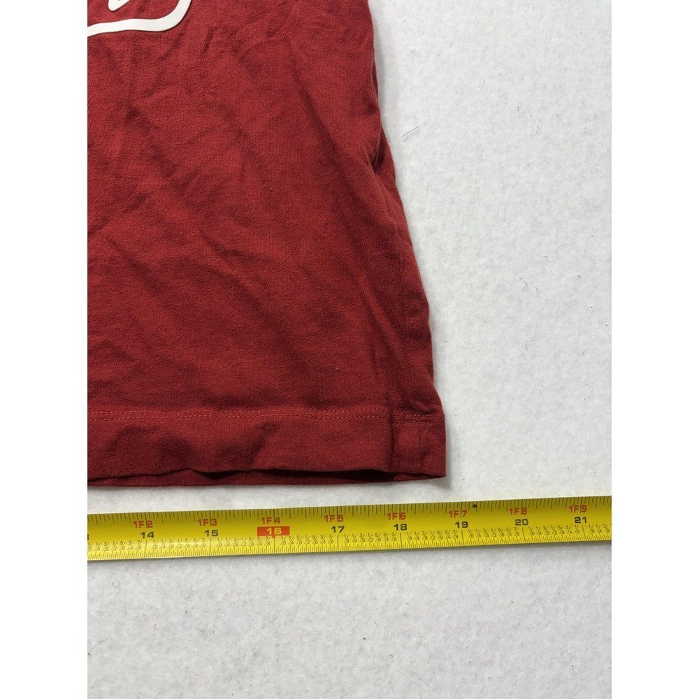 True Religion Shirt Mens Small Red Buddha Logo Graphic Tee Short Sleeve Cotton