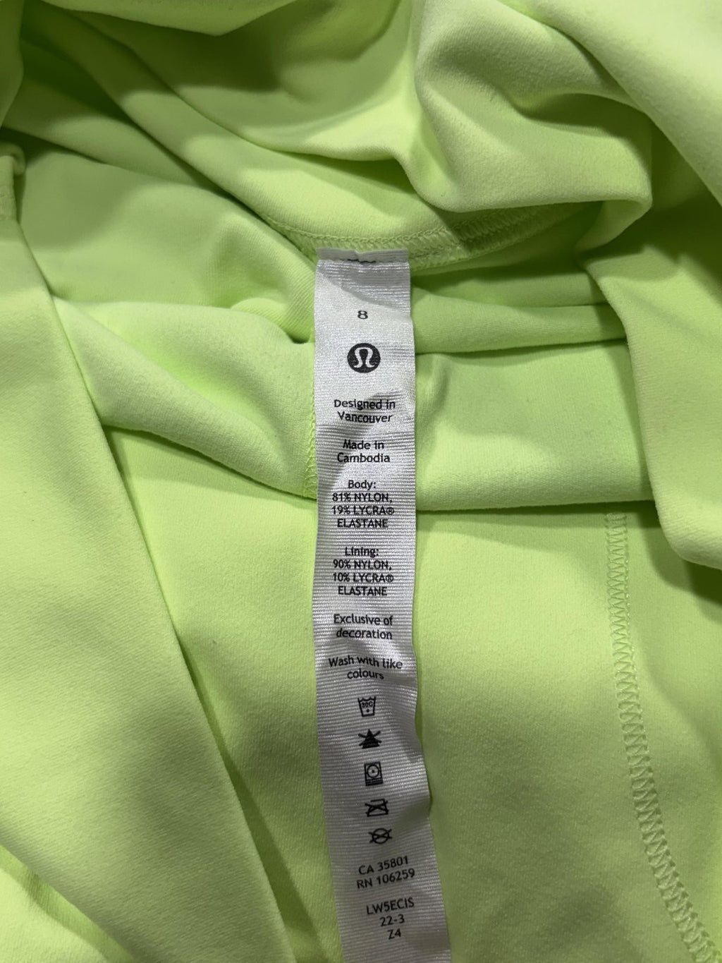 Lululemon Leggings Womens 8 Yellow High Rise Ankle Stretch Yoga Athletic Pants