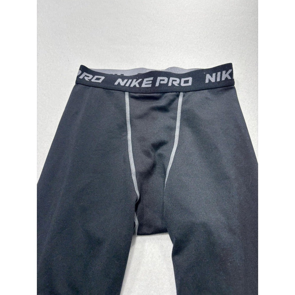 Nike Pro Compression Leggings Boys Large 14-16 Black NikeFIT Running Athletic
