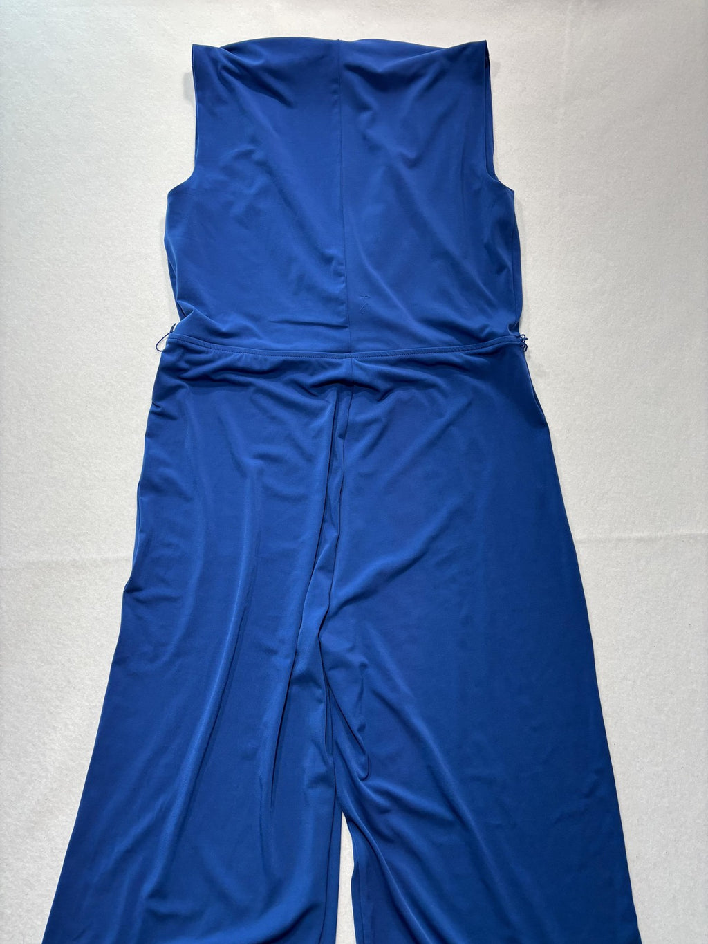 Chico's Jumpsuit Womens 2 Blue Sleeveless V Neck Wide Leg Stretch Pull On Dressy