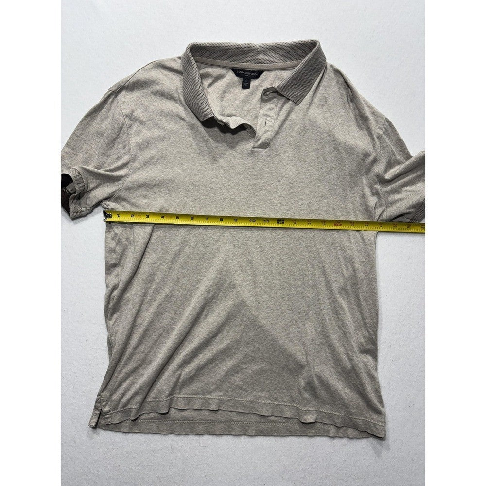 Banana Republic Polo Shirt Mens Small Gray Short Sleeve Jersey Cotton Casual