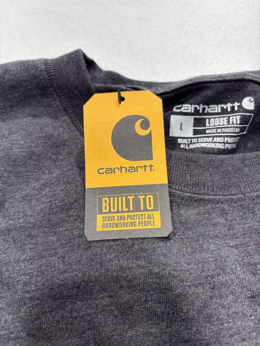 Carhartt Shirt Mens Large Gray Loose Fit Pocket T-Shirt Short Sleeve Workwear