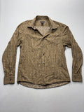 Michael Kors Dress Shirt Mens Large Brown Floral Long Sleeve Tailored Fit